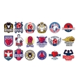 big set boxing badges stickers isolated on white vector image