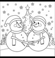 cute christmas snowmen vector image vector image