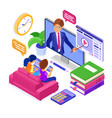 online distance education from home vector image