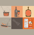 orange browm color tone design cooking vector image vector image