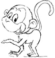 sketch cute monkey vector image