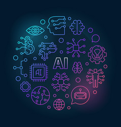 Artificial intelligence and machine learning logo Vector Image