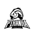 furious piranha sport mono logo concept vector image vector image