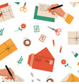 cartoon envelope pattern seamless postcard vector image