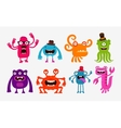 cartoon monsters or bogeyman set vector image
