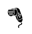 ev charging plug black glyph icon vector image