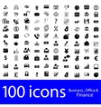 icons business office finance vector image