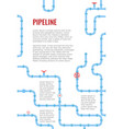 vertical industrial infographics with blue pipes vector image