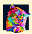adorable colorful animal cat in style pop art vector image vector image