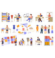 clothes factory icon set vector image