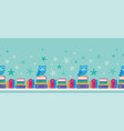 owl bookshelf seamless border vector image vector image