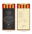 pizza menu design vector image vector image