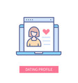 dating profile - modern line design style icon vector image vector image