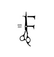 elegant initial f scissors vector image
