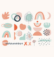 floral and abstract earthy terracotta shapes vector image