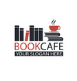 literary cafe emblem vector image