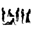 pregnant woman silhouette vector image