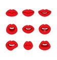 set of flat icons with lips vector image
