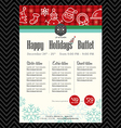 christmas party festive restaurant menu design vector image vector image