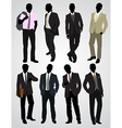 eight businessman silhouettes vector image