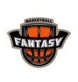 fantasy basketball sports logo emblem vector image