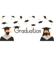 graduates in mantle and academic square cap vector image
