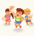 schoolchildren and marks icons set vector image vector image