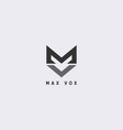 simple mv fox head shape logo design template vector image vector image