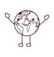 world planet earth comic character vector image