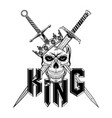 skull sword crown 0003 vector image vector image