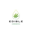 cannabis oil edible logo icon vector image