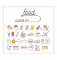 food icon set infographic and design vector image vector image