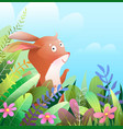 hare or rabbit animal in nature vector image vector image