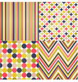 seamless stripes zig zag and polka dots vector image vector image