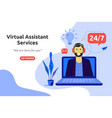 online virtual assistant services concept vector image vector image
