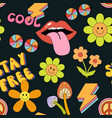 psychedelic trippy seamless pattern mushroom vector image vector image