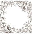 wreath wild herbal flowers hand drawn vector image vector image