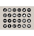 all social media icon set on gray color vector image