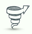 arrow swirl drawing style vector image vector image