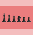 black chess piece icons set vector image vector image
