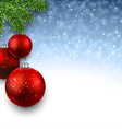 blue background with christmas balls vector image