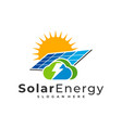 cloud solar logo template creative panel vector image