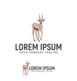deer hand drawn logo design concept template vector image vector image