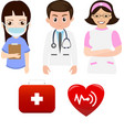 doctor nurse worker cartoon vector image