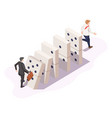 domino effect or chain reaction in business vector image