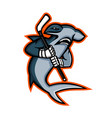 hammerhead ice hockey player mascot vector image vector image