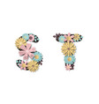 paper art flower alphabet beautiful romantic vector image