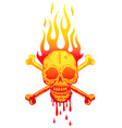 skull fire white vector image