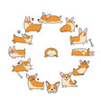 funny clock made from corgi dogs puppies vector image