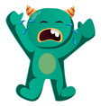 green monster crying vector image